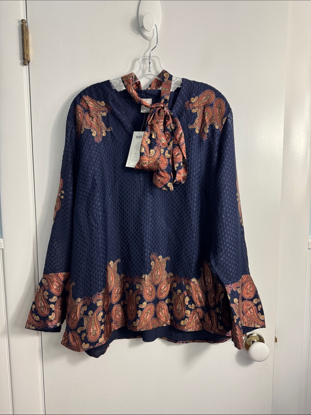 NWT‎ Chicos pullover with the paisley dot print size 3 - Picture 5 of 13